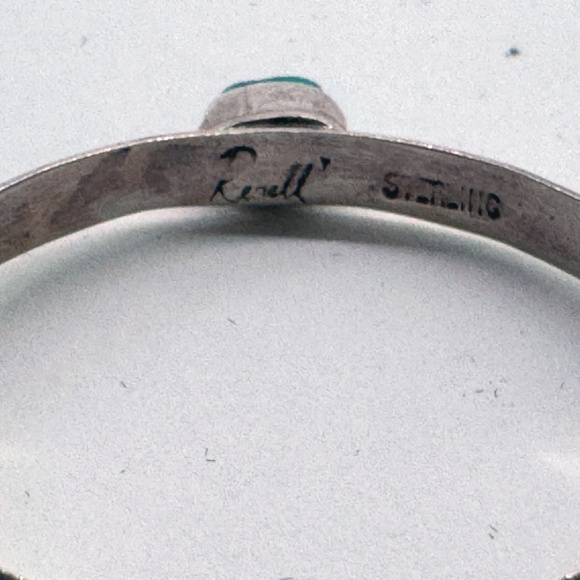 Navajo Sterling Silver Bracelet & Ring with Turquoise - Picture 5 of 8